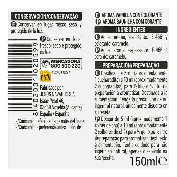 Arôme de vanille, 150ml - HACENDADO - Image 2