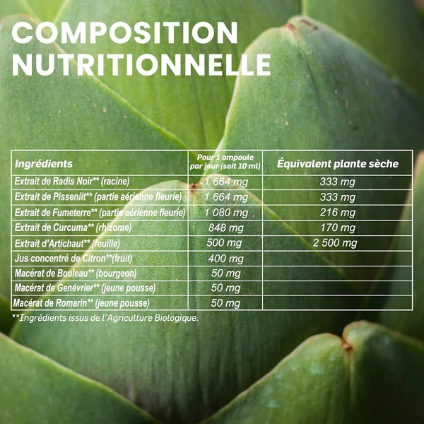 Bien-Être du Foie Bio - Hépatonic, 20 ampoules- SANTAROME BIO - Image 5