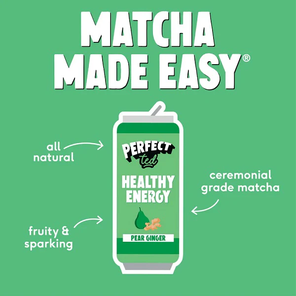 Boisson Healthy Energy Matcha Gingembre et poire, 250ml - PERFECT TED - Image 3