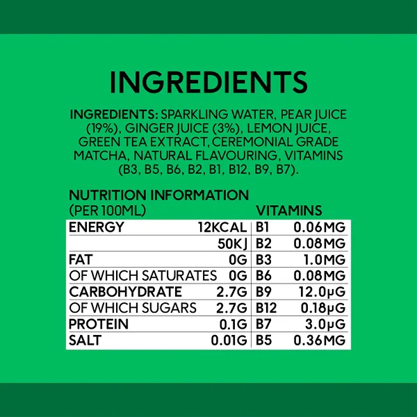 Boisson Healthy Energy Matcha Gingembre et poire, 250ml - PERFECT TED - Image 6