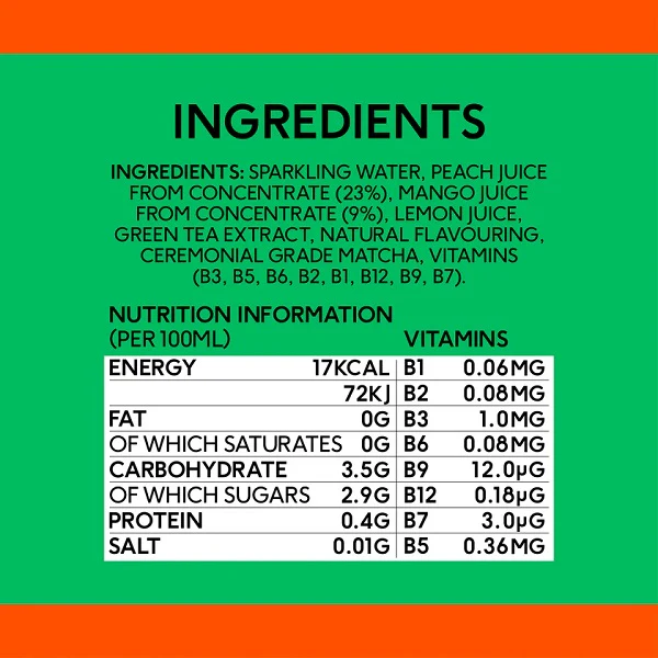 Boisson Healthy Energy Matcha pêche, 250ml - PERFECT TED - Image 5