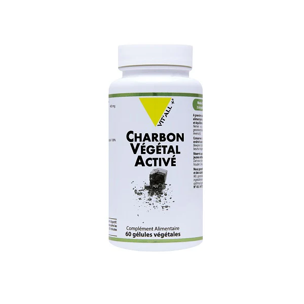 Charbon végétal activé BIO, 60 gélules - Vital Plus