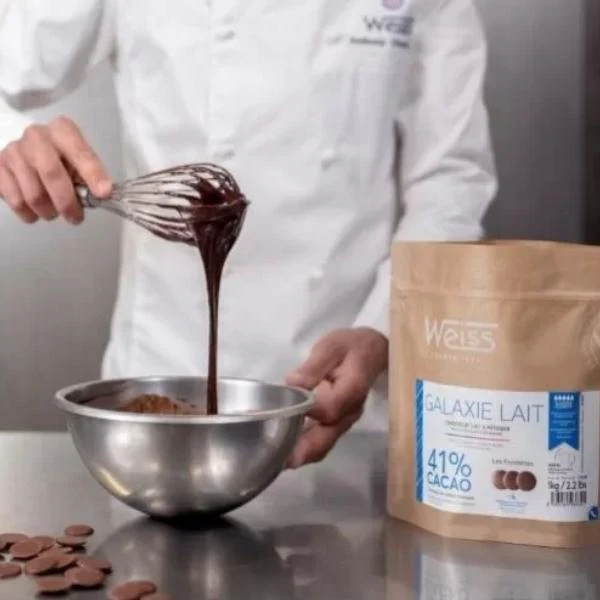 Chocolat à pâtisser - Lait Galaxie 41%, 1kg - WEISS - Image 3