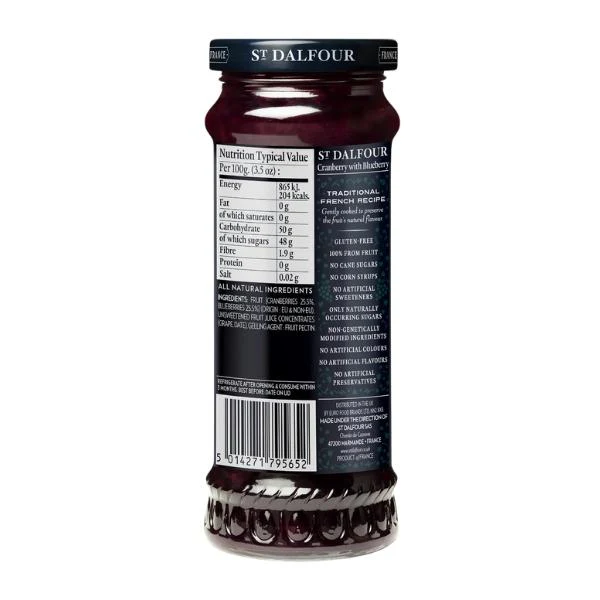 Confiture Cranberries et Myrtilles sans sucre ajouté, 284g - ST DALFOUR - Image 2