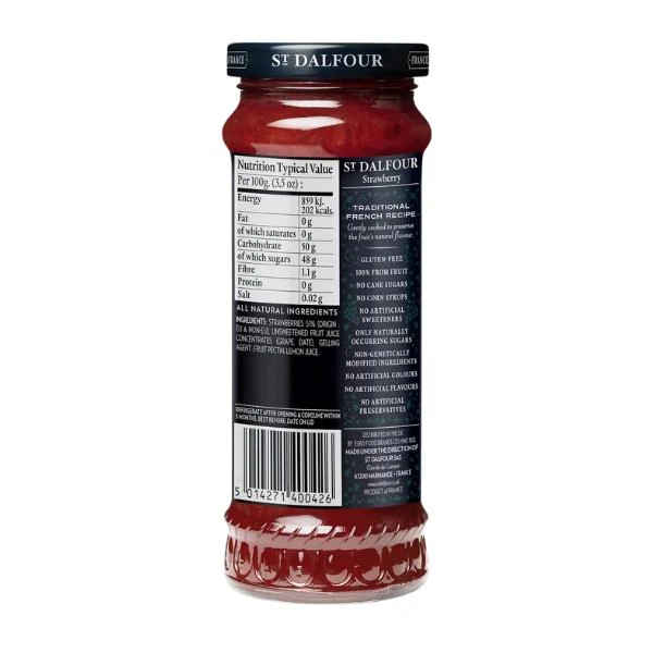 Confiture Fraises sans sucre ajouté, 284g - ST DALFOUR - Image 2