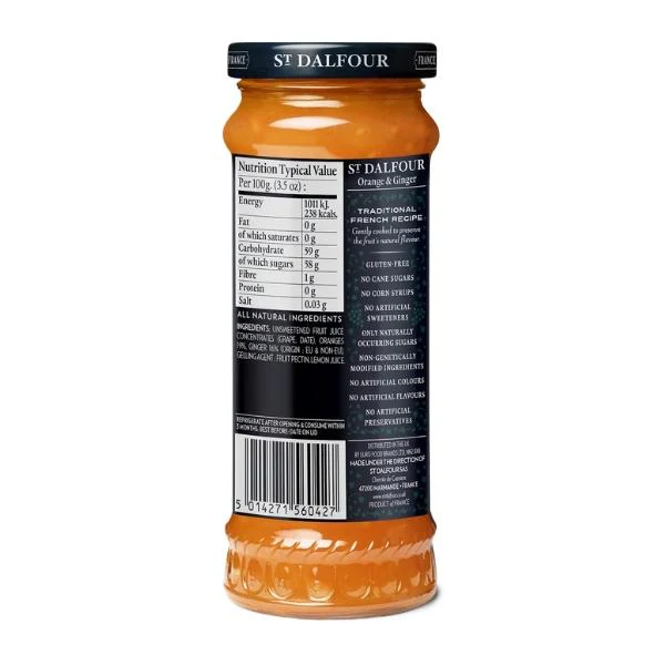 Confiture Oranges et Gingembre sans sucre ajouté, 284g - ST DALFOUR - Image 2
