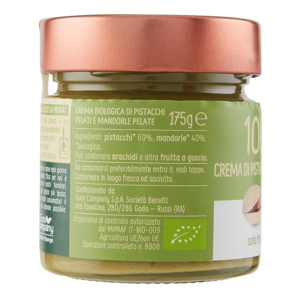 Crème de pistaches et d'amandes 100% BIO, 175g - EURO COMPANY - Image 2