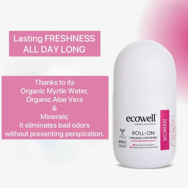 Déodorant à bille BIO pour Femmes, 75ml - ECOWELL - Image 3