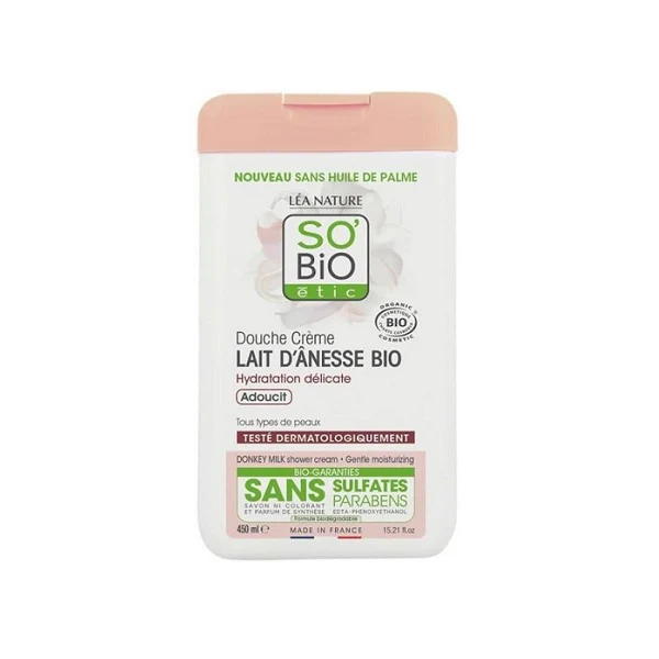 Douche crème au Lait d'Ânesse 450 ml - So' Bio ETIC - Image 2