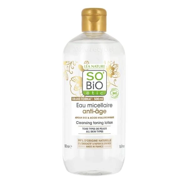 Eau micellaire anti-âge ARGAN, 500ml - So' Bio ETIC