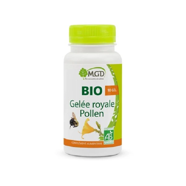 Gelée royale Pollen Bio, 90 Gélules - MGD NATURE - Image 2