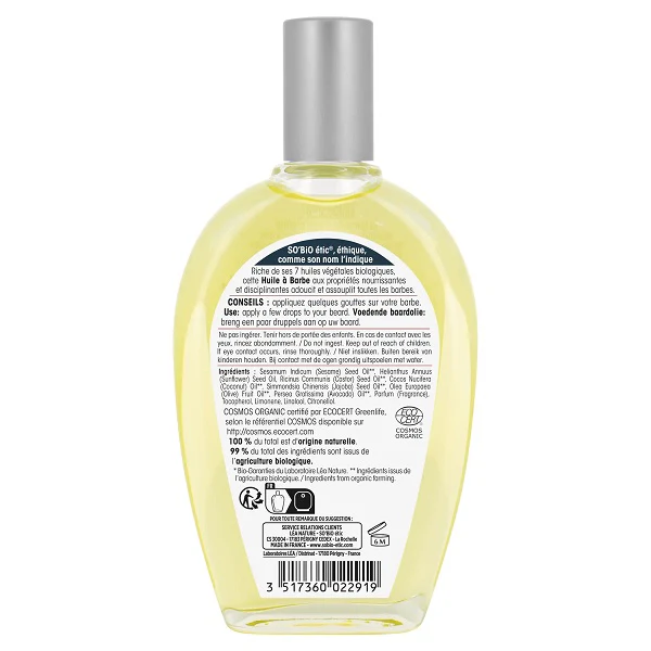 Huile à Barbe nourrissante pour Homme, 50ml - So' Bio ETIC - Image 2