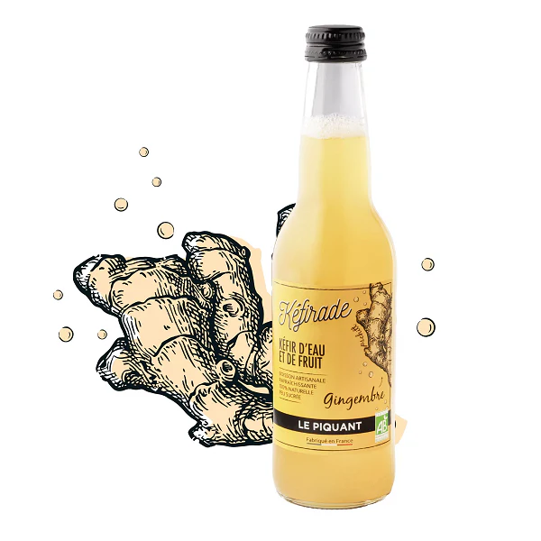 Kéfir d’Eau et de Fruit Gingembre, 33Cl - KÉFIRADE - Image 2