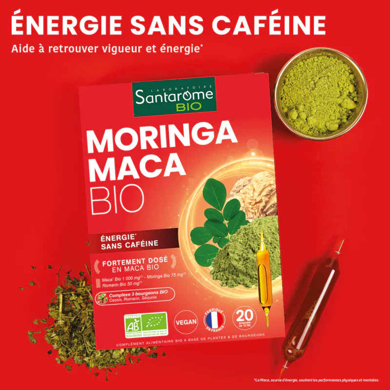 Moringa Maca Bio, 20 ampoules - SANTAROME BIO - Image 2