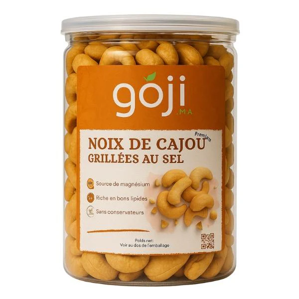 Noix de cajou Premium grillées au sel, 250g - Goji.ma