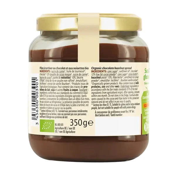 Pâte à Tartiner Chocolat et Noisette SANS LACTOSE - Jardin Bio etic - Image 5