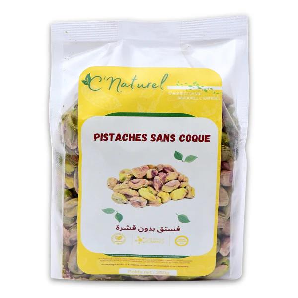 Pistaches crues sans coque, فستق بدون قشرة غير مكلي - C'Naturel