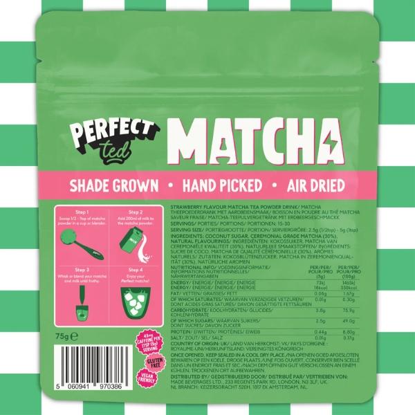 Poudre de matcha à la fraise, 75g - PERFECT TED - Image 3