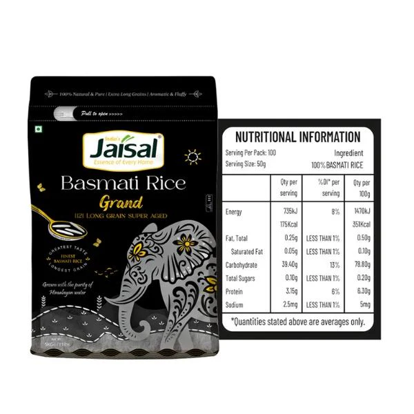 Riz Basmati Grand Jaisal 1121, Super Vieilli, Grains Extra Longs - JAISAL ORGANIC - Image 4
