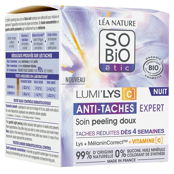 Soin de NUIT unifiant anti-tâches, 50ml - So' Bio ETIC - Image 4