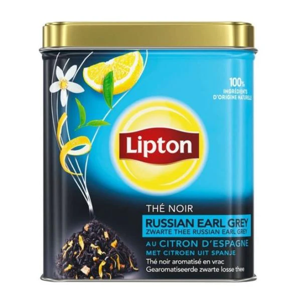 Thé noir Bio Russian Earl Grey au citron d'espagne, 150g - LIPTON